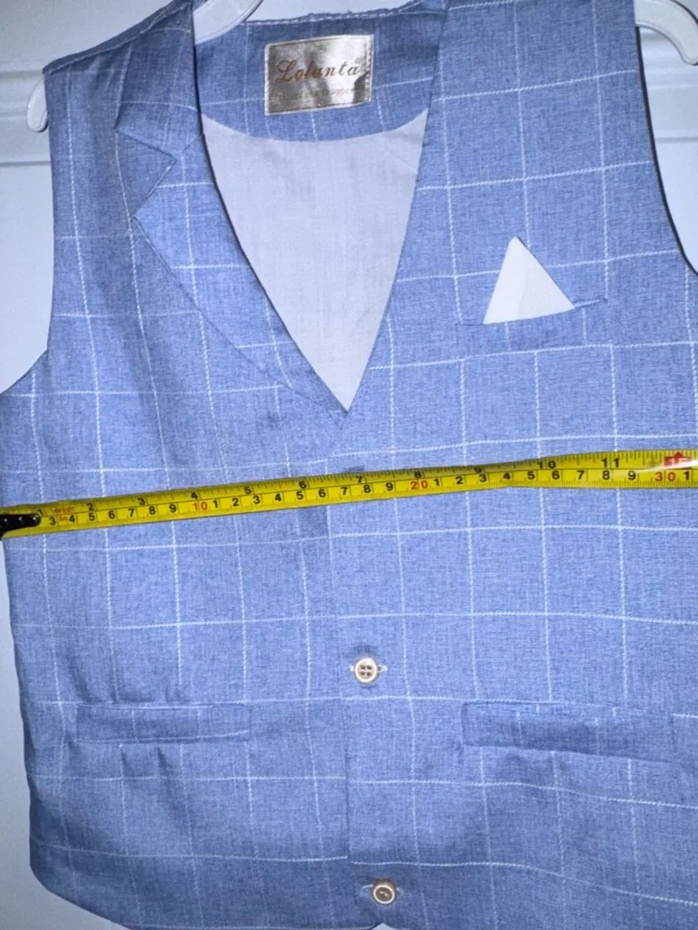 Lolanta Vest/Short suit light blue/white checkered box print